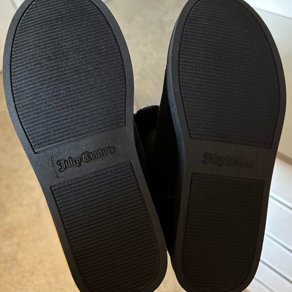 NEW Juicy Couture Black Fur-Lined Boots w/ Crystal Bow Sz 6 - Picture 4 of 4